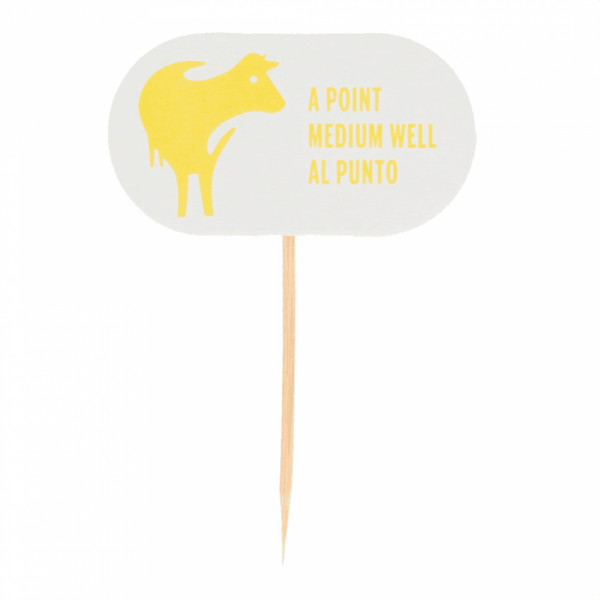 Bambusspieß mit Aufschrift für Steaks, je 100 Stück - Verpackmal