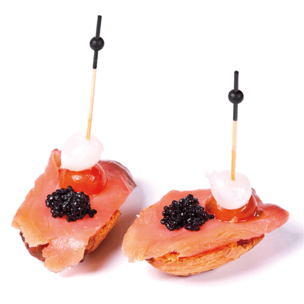 Bambusspieß mit schwarzer Kugel,100 Stück - Verpackmal