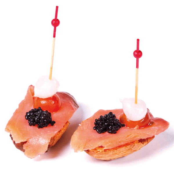 Bambusspieß mit roter Kugel,100 Stück - Verpackmal