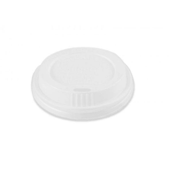 Deckel aus CPLA weiß für Kaffeebecher 300 – 360 – 480 ml, 50 Stück - Verpackmal
