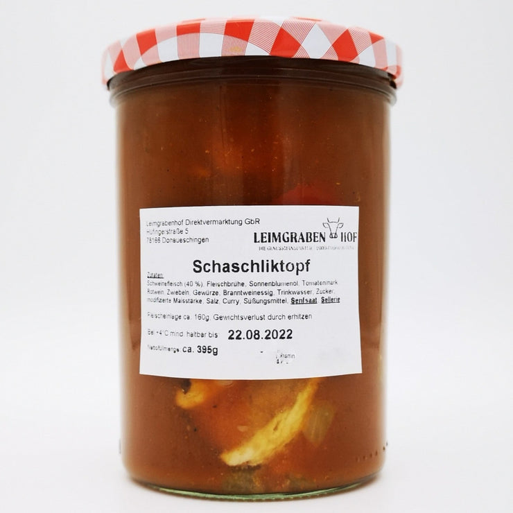 Schaschliktopf vom Landschwein im Glas - Only Premium Food entwickelt und vertreibt für alle Sparten der Gastronomie innovative Food Performance.